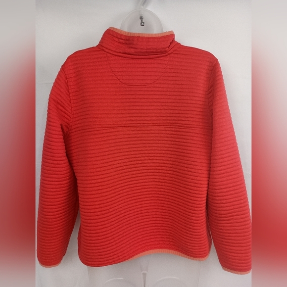L.L BEAN Dopamine Coral Salmon Red Airlight Knit Pullover (#1,237) - Picture 6 of 7